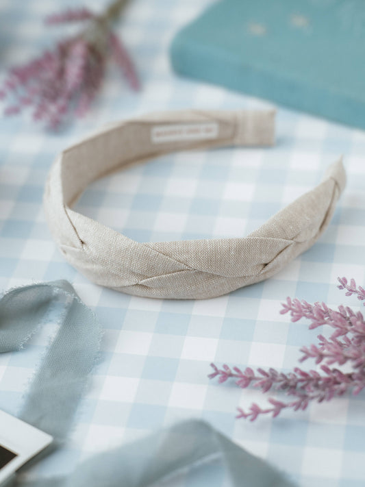 Braided Flax Neutral Headband for Women | Alice Band