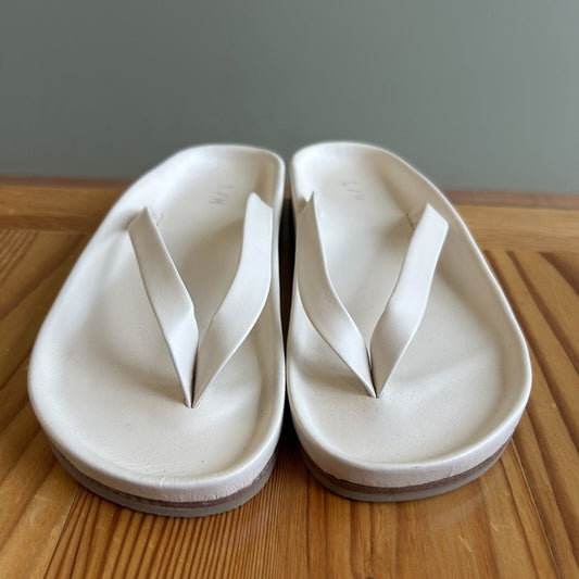 Lauren Manoogian Zori White Leather Sandals