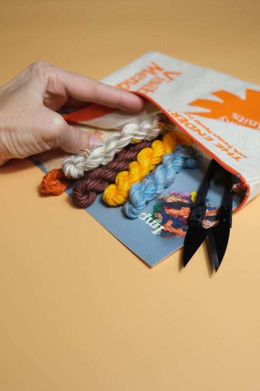 Pocket Chunky Knit Visible Mending Kit - Deadstock Merino Wool: Sunset