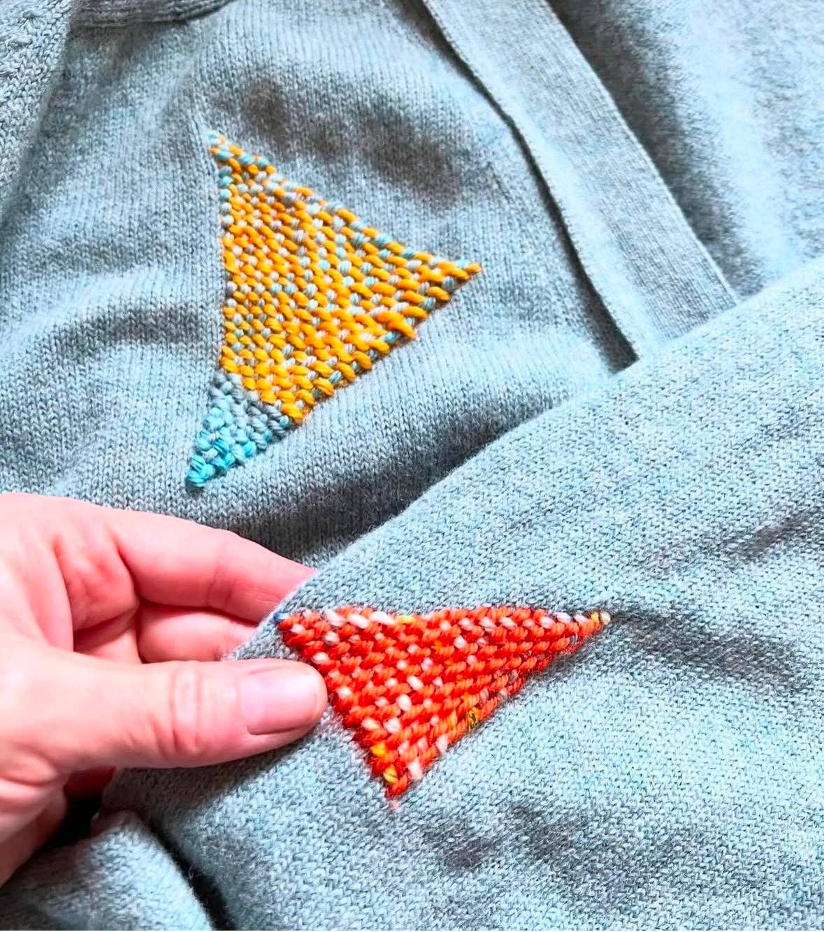 Pocket Chunky Knit Visible Mending Kit - Deadstock Merino Wool: Sunset