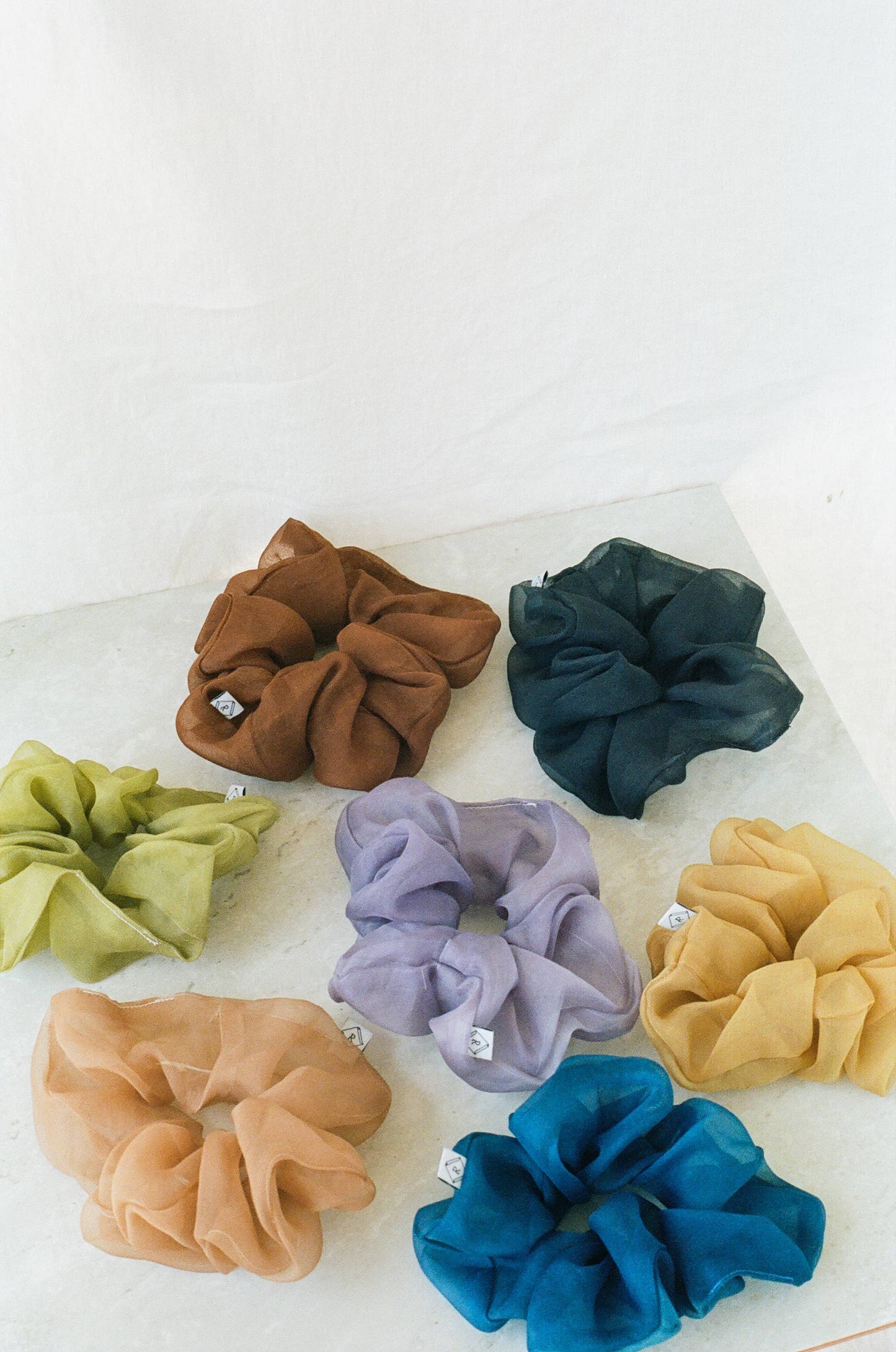 Sage Silk Organza Plant Dyed Scrunchie | Handmade with Marigold and Pomegranate Dyes