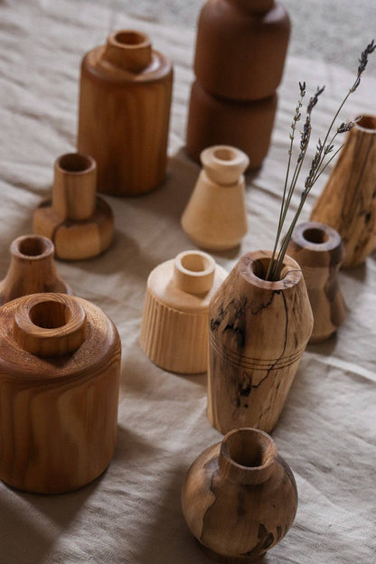 Hand-turned Miniature Dried Flower Vase - Cedar