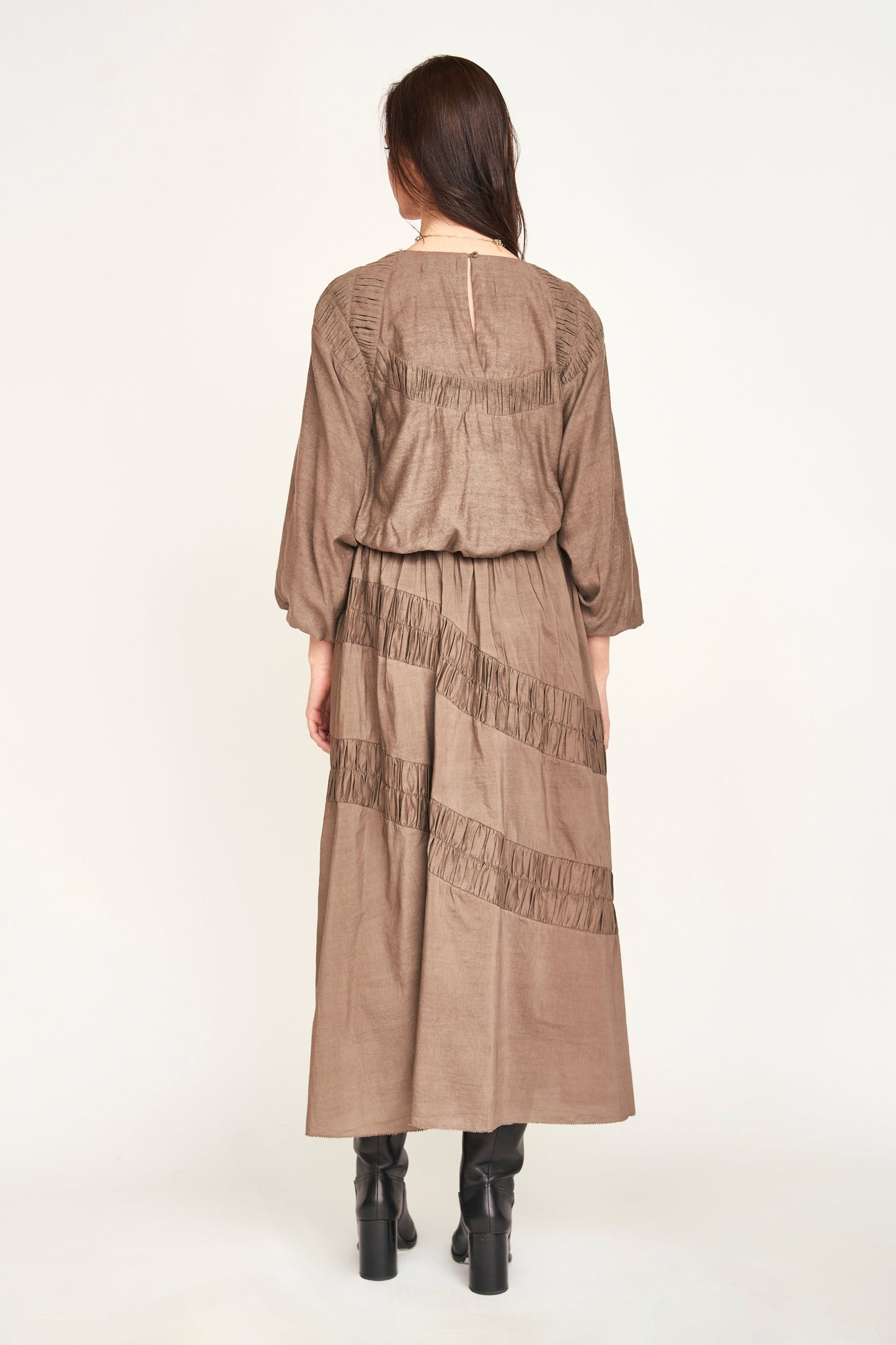 Mirth Andaman Ruched Blouse in Walnut