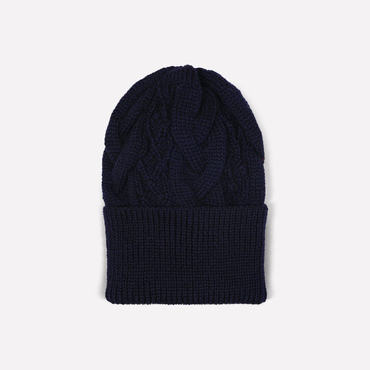 GiGi Knitwear Cable Hat in Navy Blue