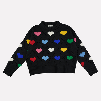 Gigi Knitwear Love heart sweater in multicolor