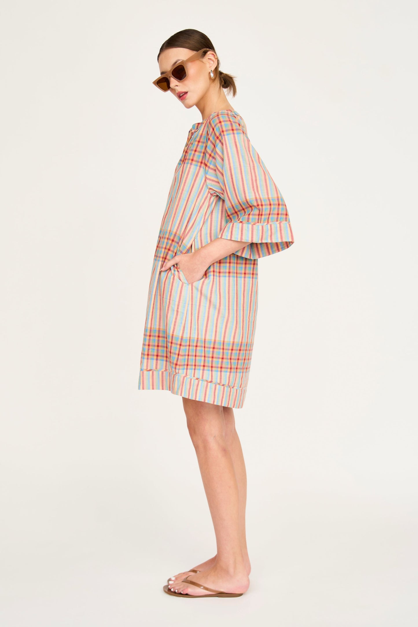 Faro Short Dress in Campfire Plaid