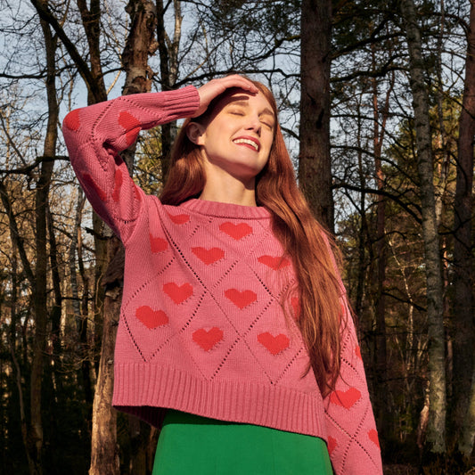 Gigi Knitwear Love heart sweater in lilac