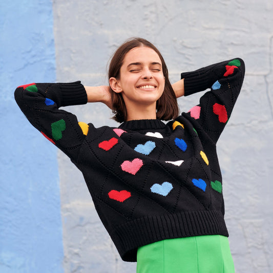 Gigi Knitwear Love sweater in multicolor