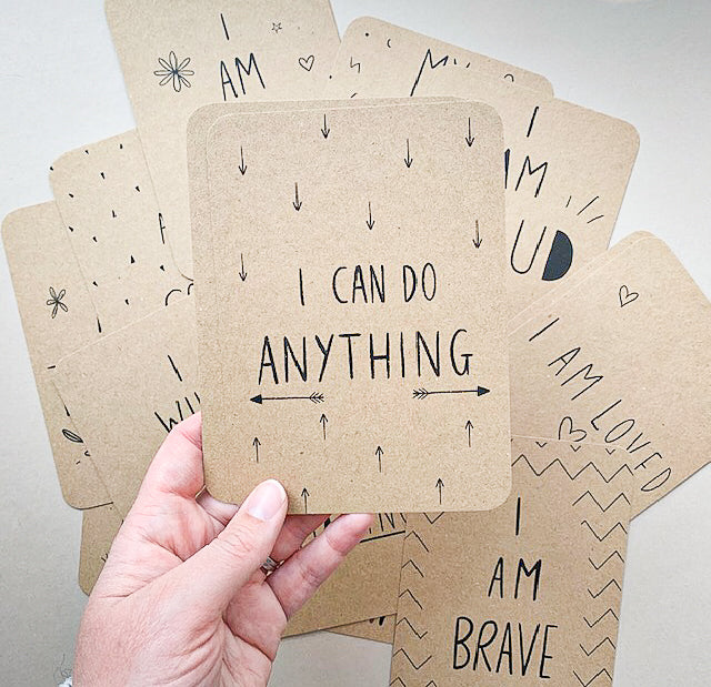 Affirmation Flashcard + Wooden Stand Set ($39 value)