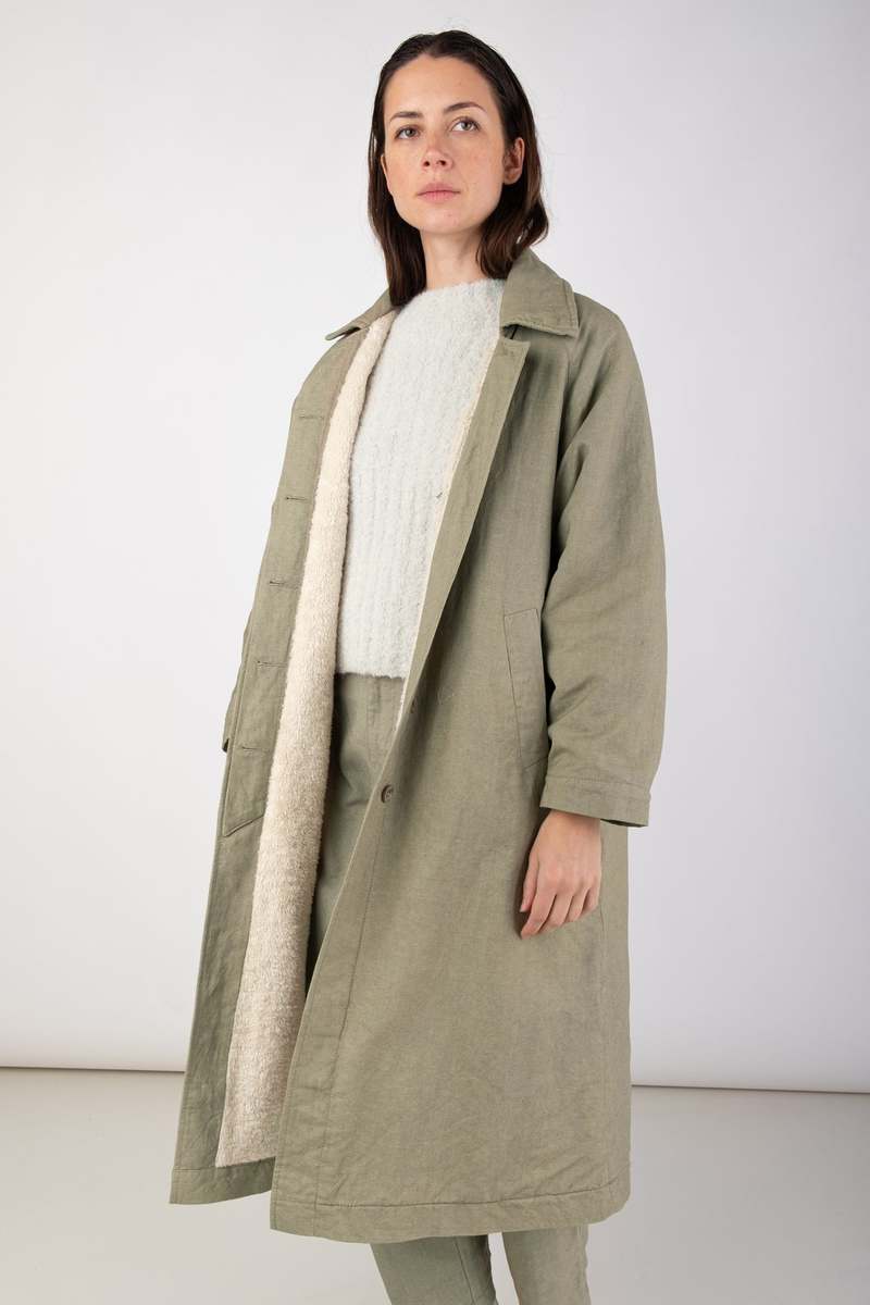 MICAELA GREG JADE A-LINE SHERPA TRENCH