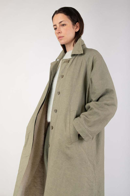 MICAELA GREG JADE A-LINE SHERPA TRENCH
