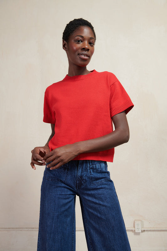 Maria Stanley Knit Tee in Piquillo (red)
