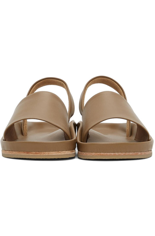Lauren Manoogian Taupe Contour Leather Sandals