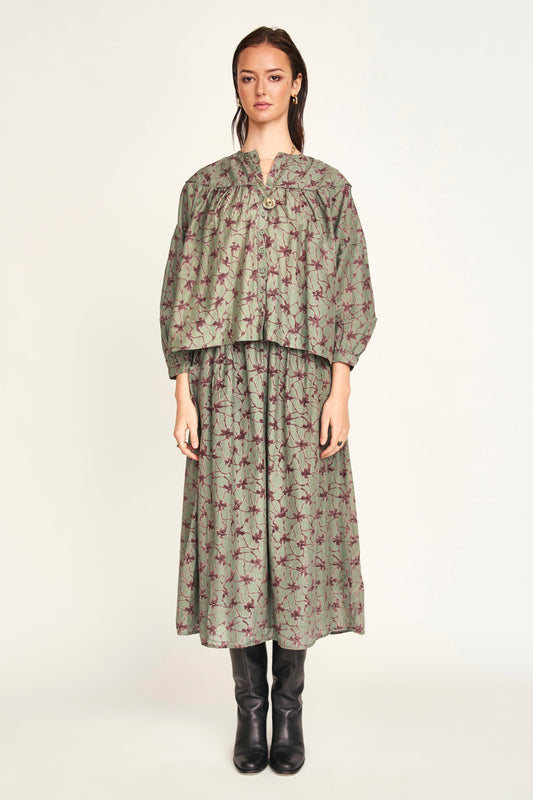 Mirth Oslo Blouse in Shadow Kudzu