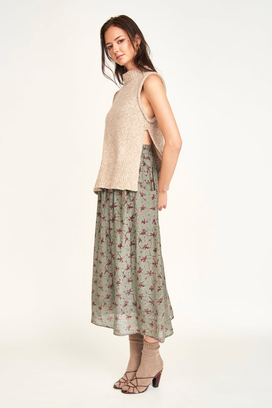 Mirth Verona Skirt in Shadow Kudzu