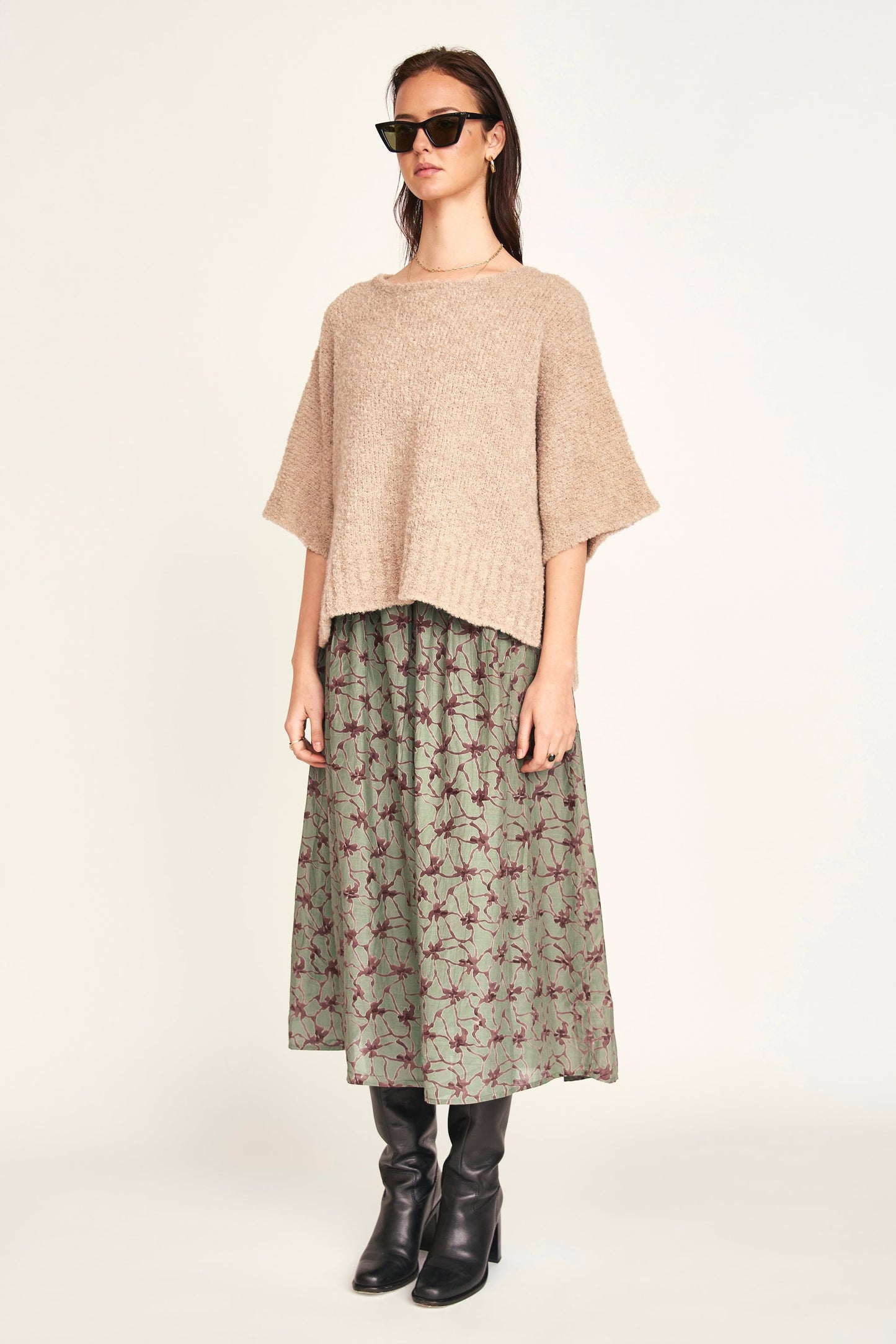 Mirth Verona Skirt in Shadow Kudzu