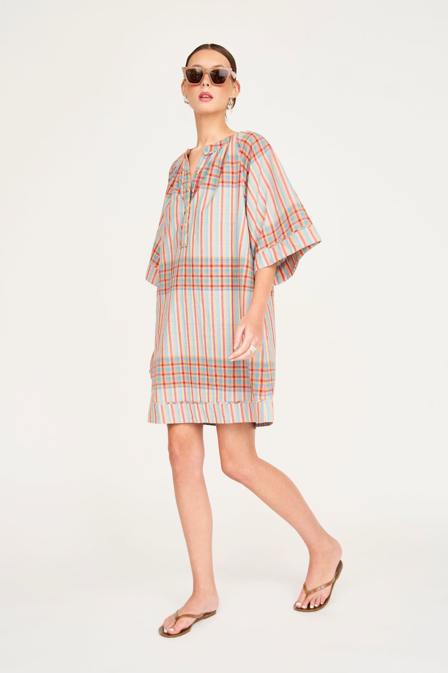 Faro Short Dress in Campfire Plaid