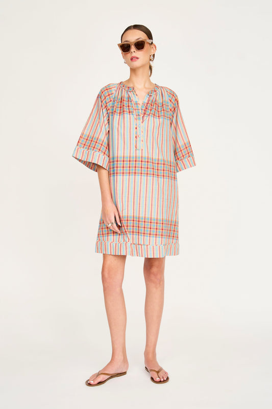 Faro Short Dress in Campfire Plaid