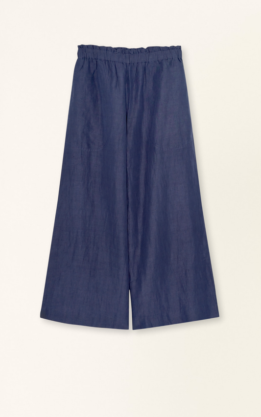 Mirth Cotton/Linen Pant in Blueberry