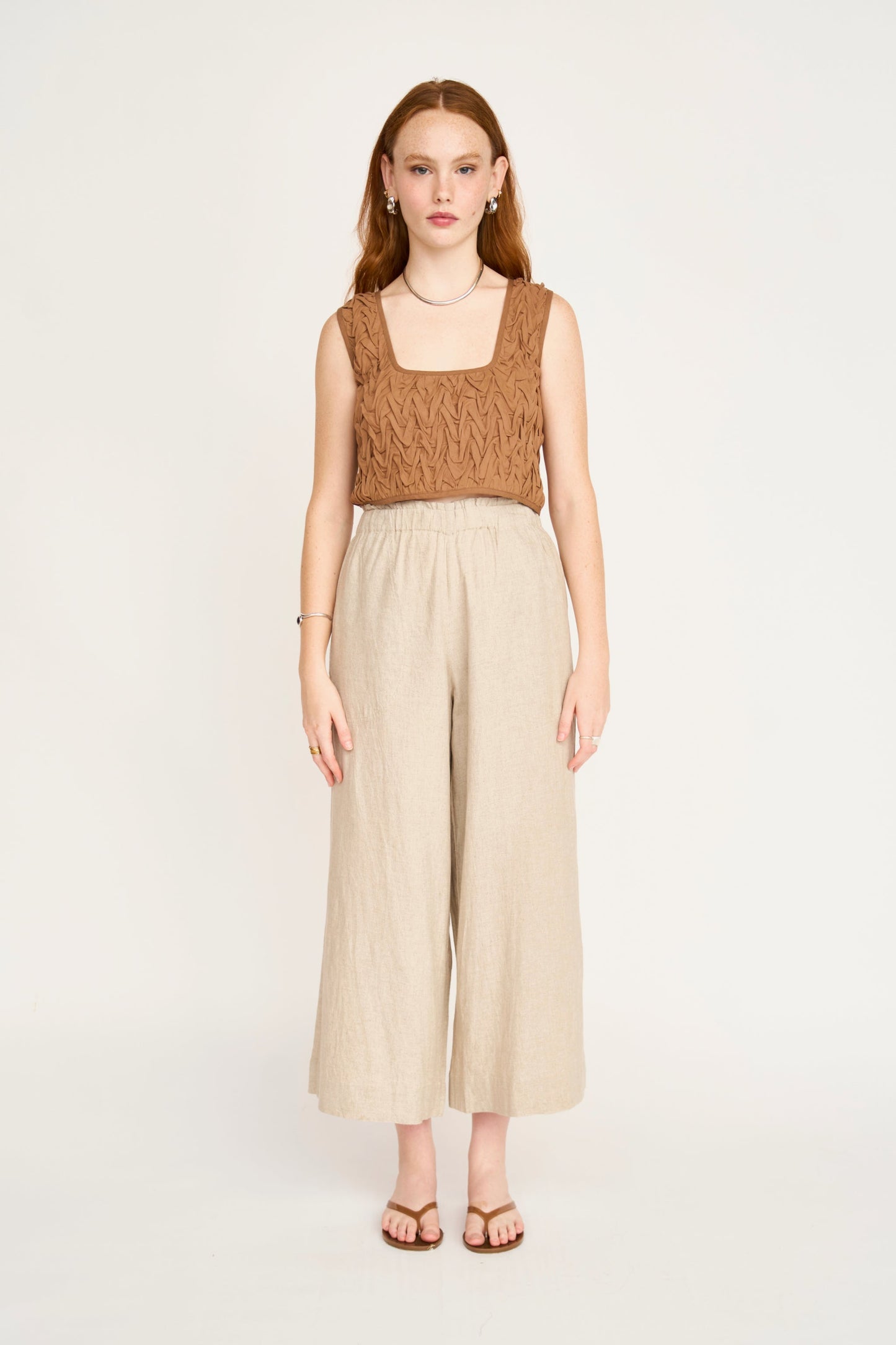 Moro Smocked Top in Brownie