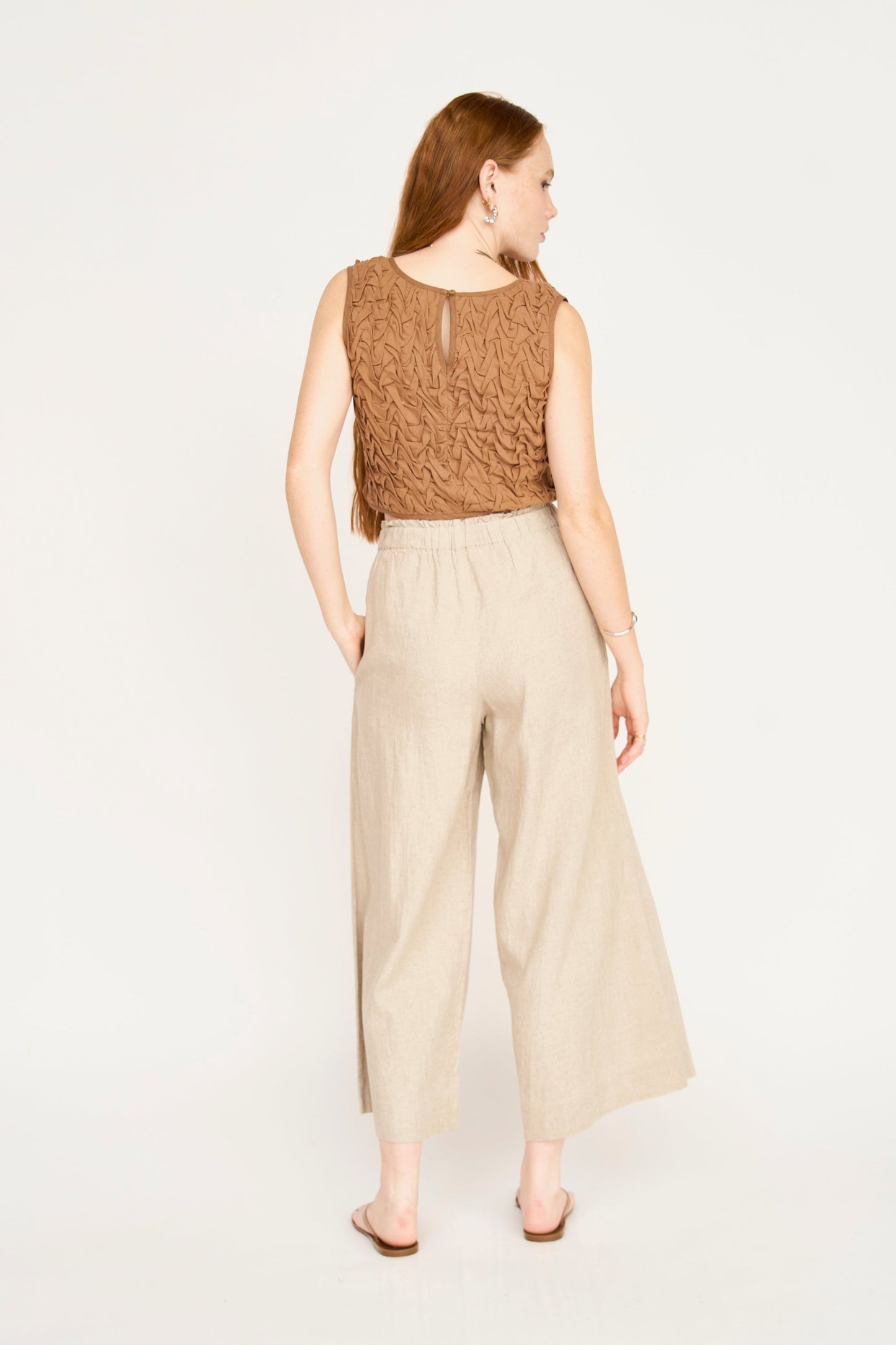 Moro Smocked Top in Brownie