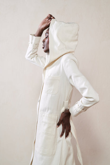 Maria Stanley Hooded Conrad Trench in Bone