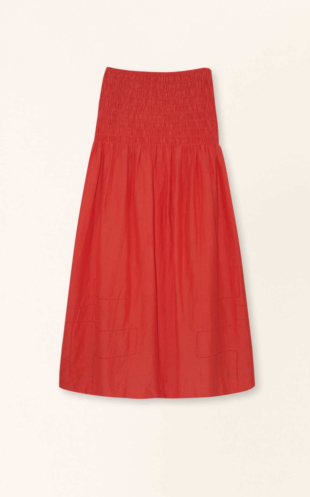 Savannah Smocked Skirt in Chili