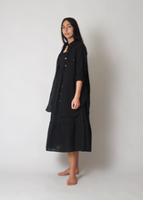 Load image into Gallery viewer, Conifer Smocked Dress in Soft Black
