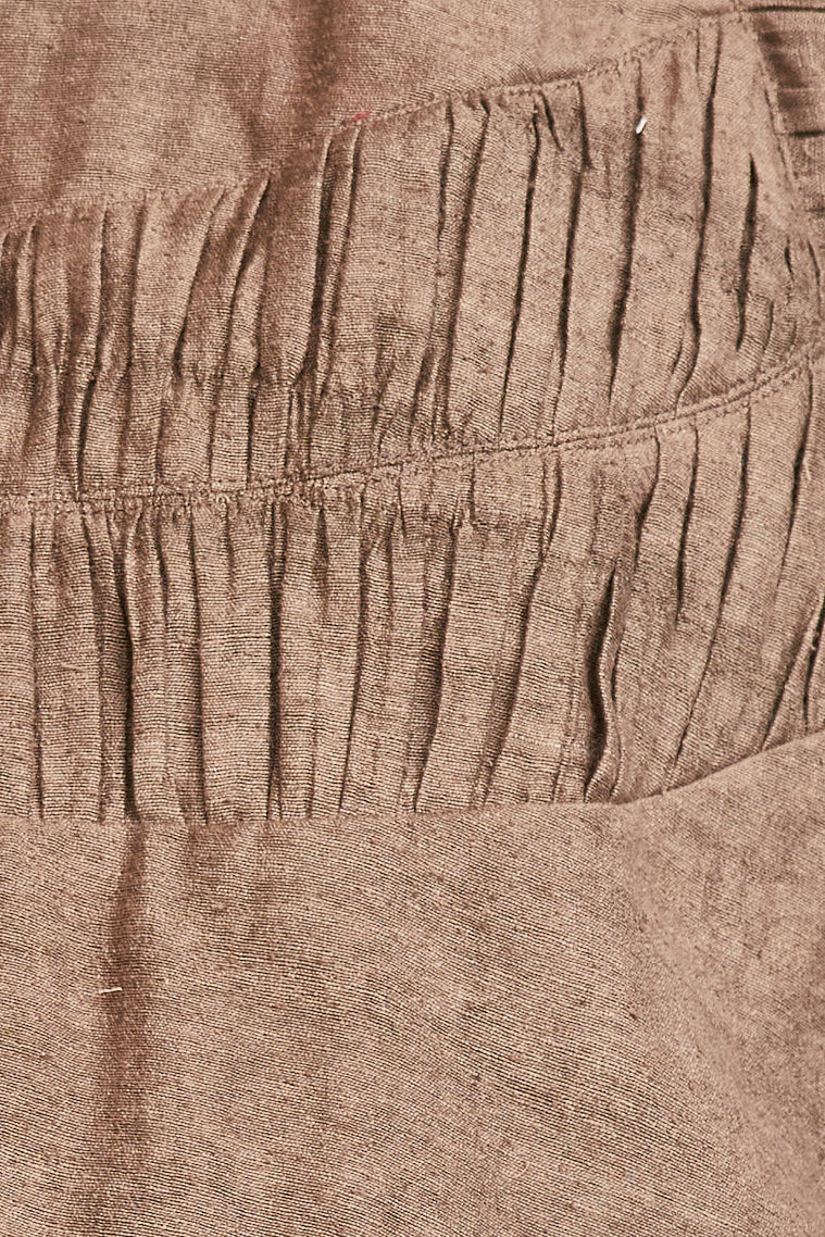 Mirth Andaman Ruched Blouse in Walnut