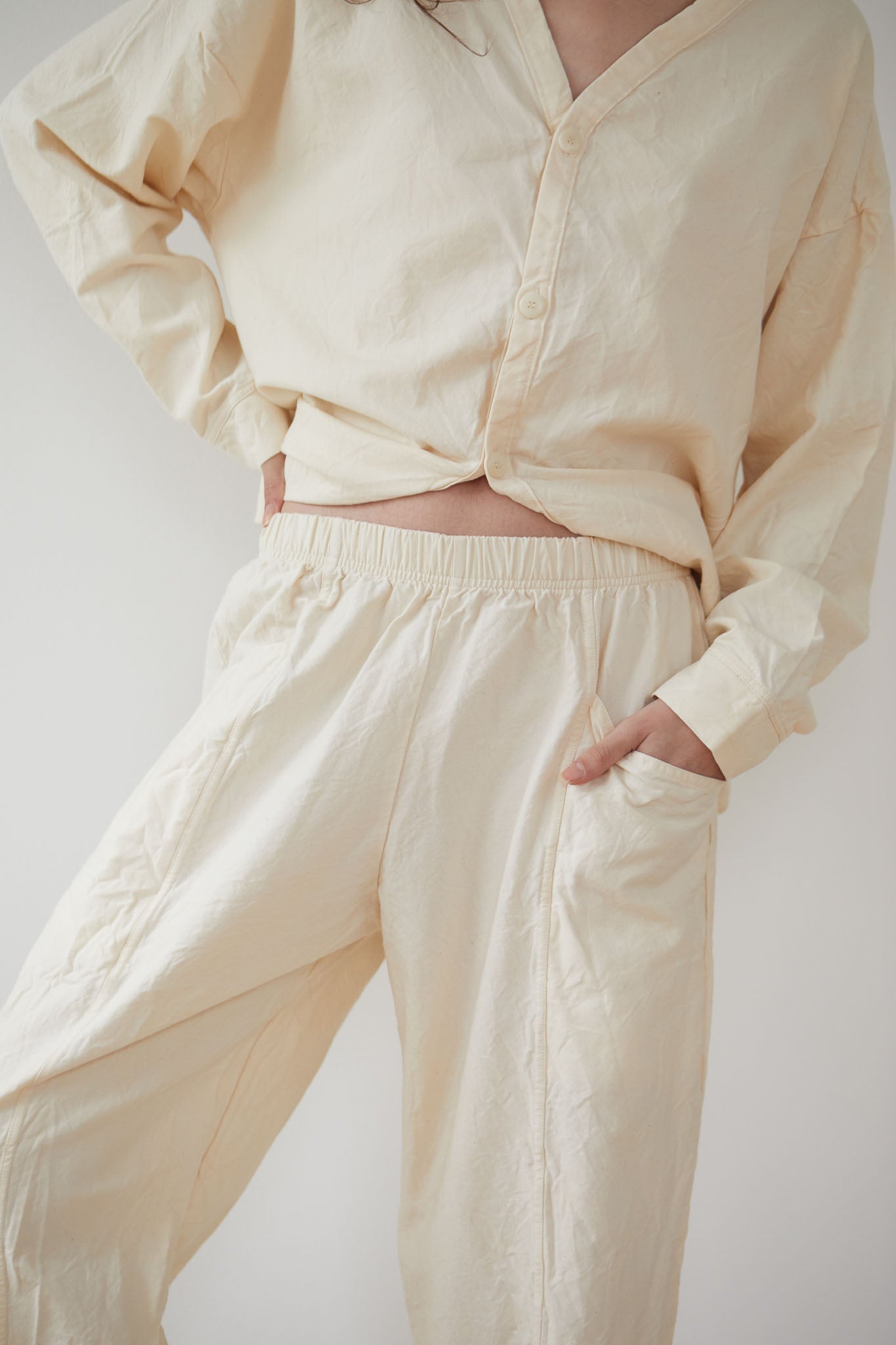 Wol Hide Twill Trouser in Natural