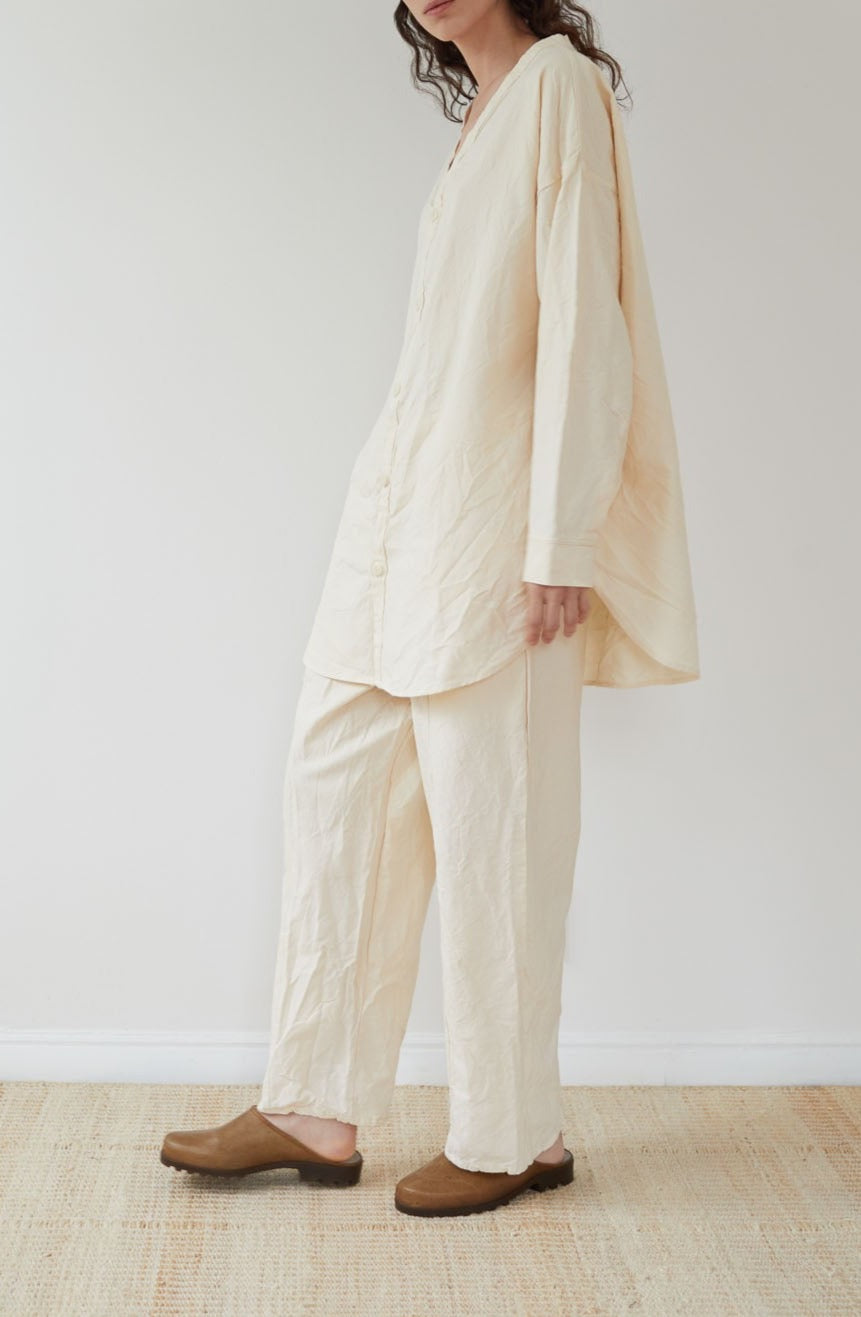 Wol Hide Twill Trouser in Natural