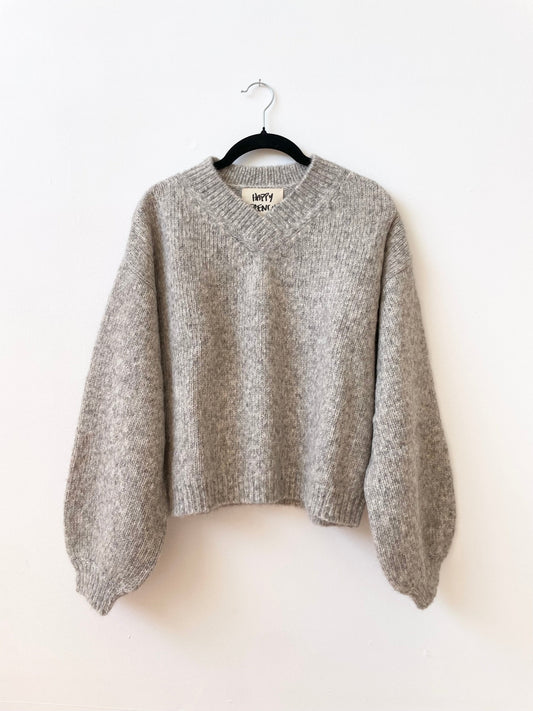 Hand-Loomed Félix Sweater in Silver, Undyed Alpaca (Copy)