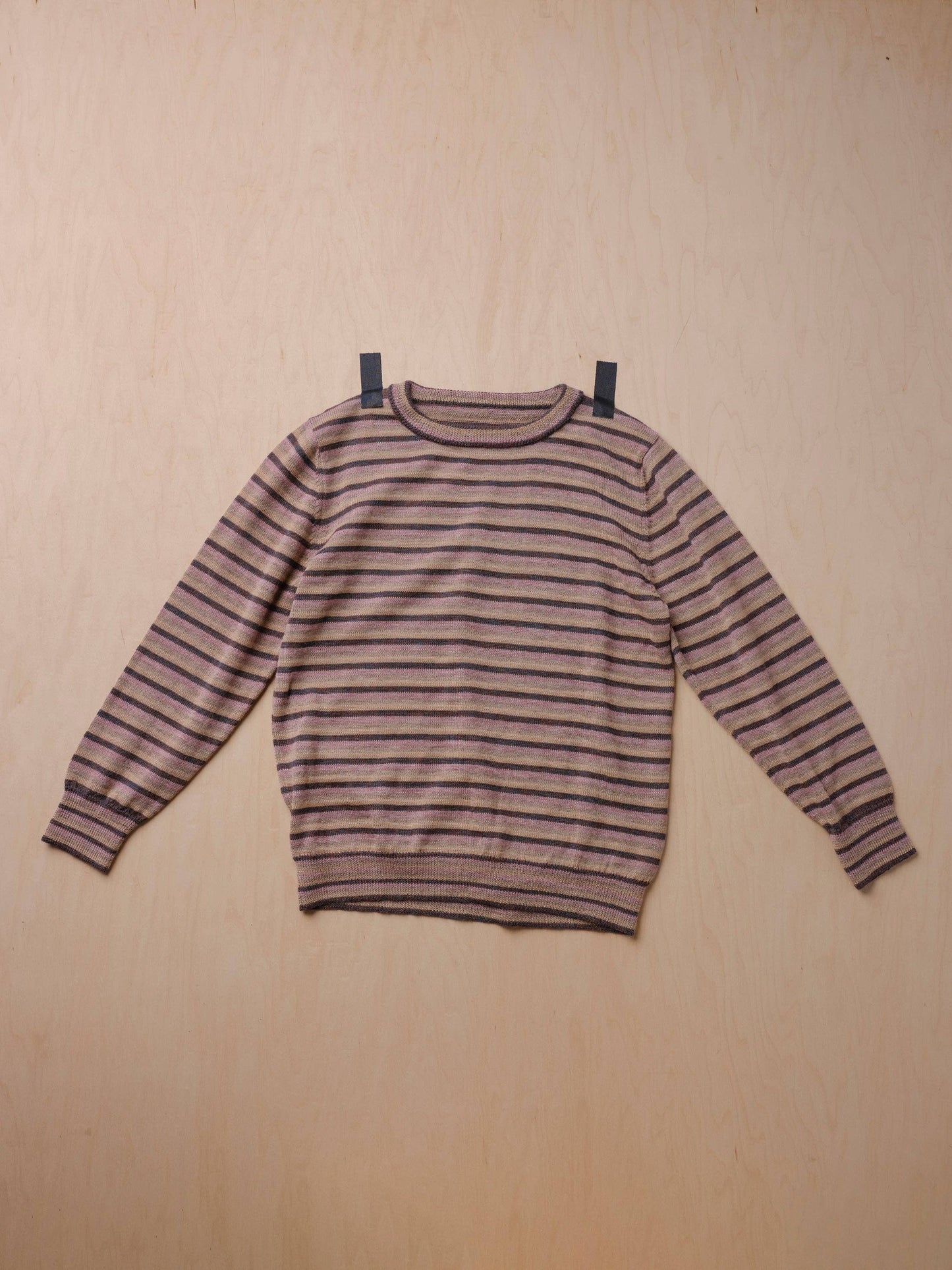 Long Sleeve Striped Sweater Tee - Pitahaya