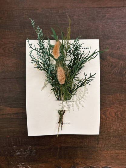 Winter Greens Petite Dried Bouquet Card