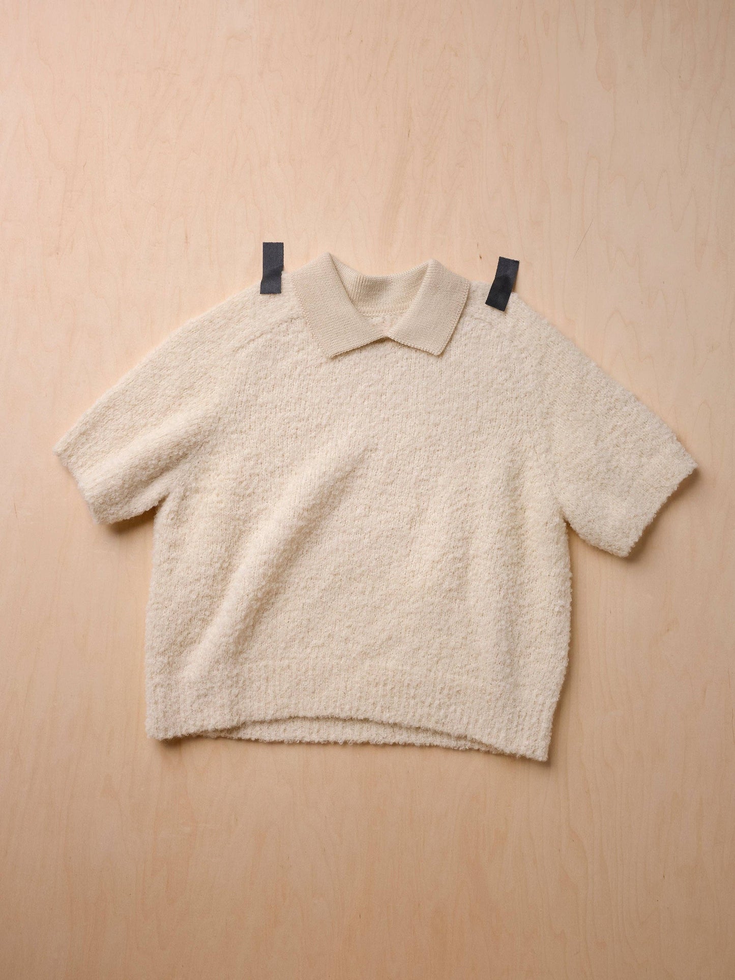 Ramona Bouclé Short Sleeve Polo - Calcite
