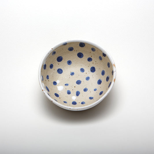 Bowl - White with Blue Dot Center