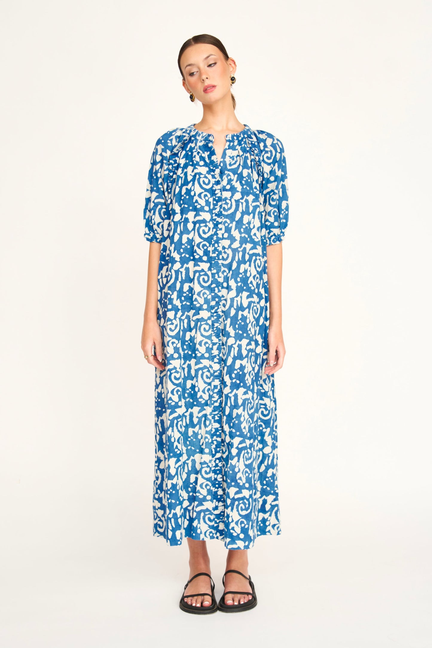 Somerset Dress in Indigo Heka