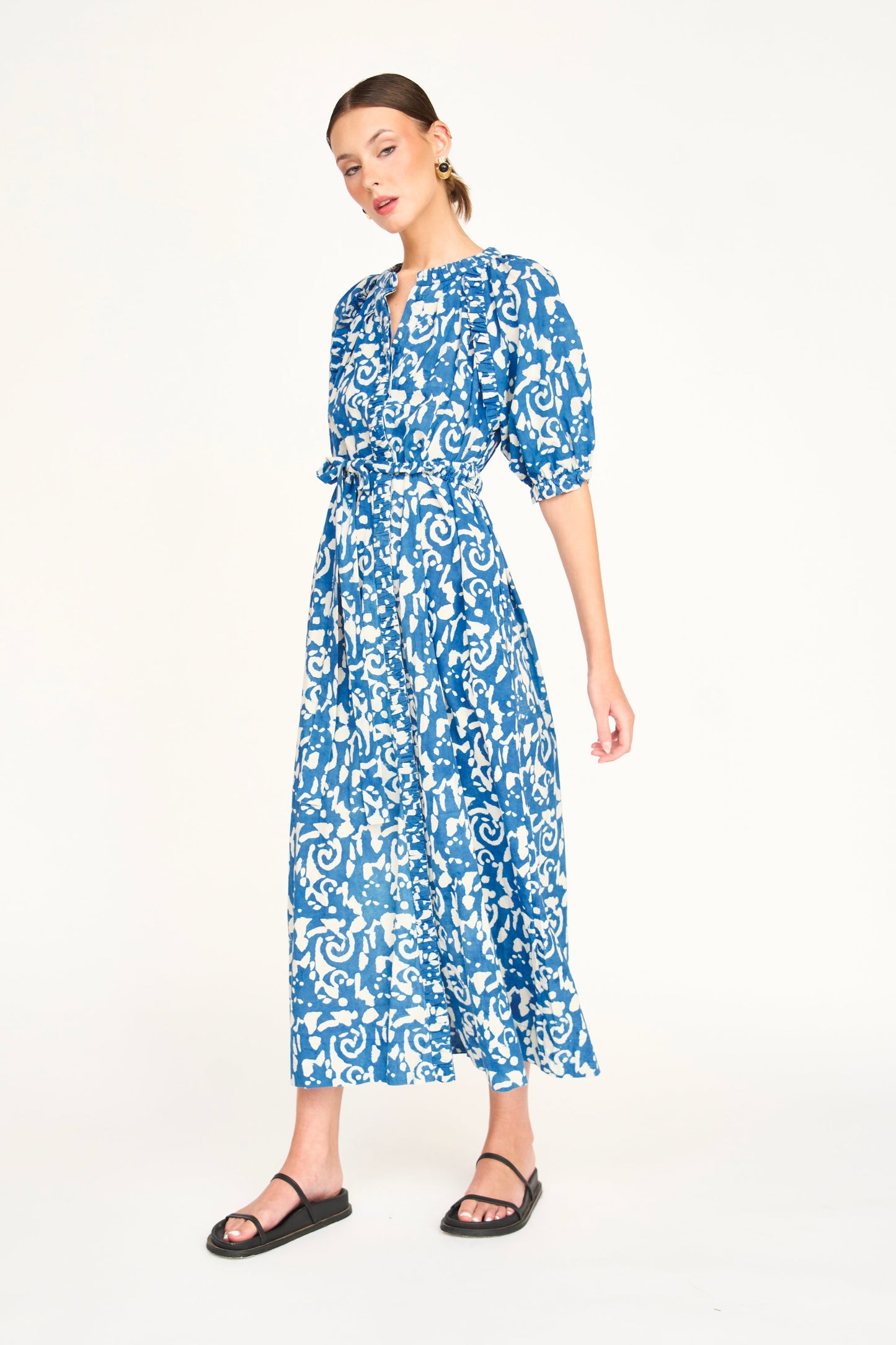 Somerset Dress in Indigo Heka