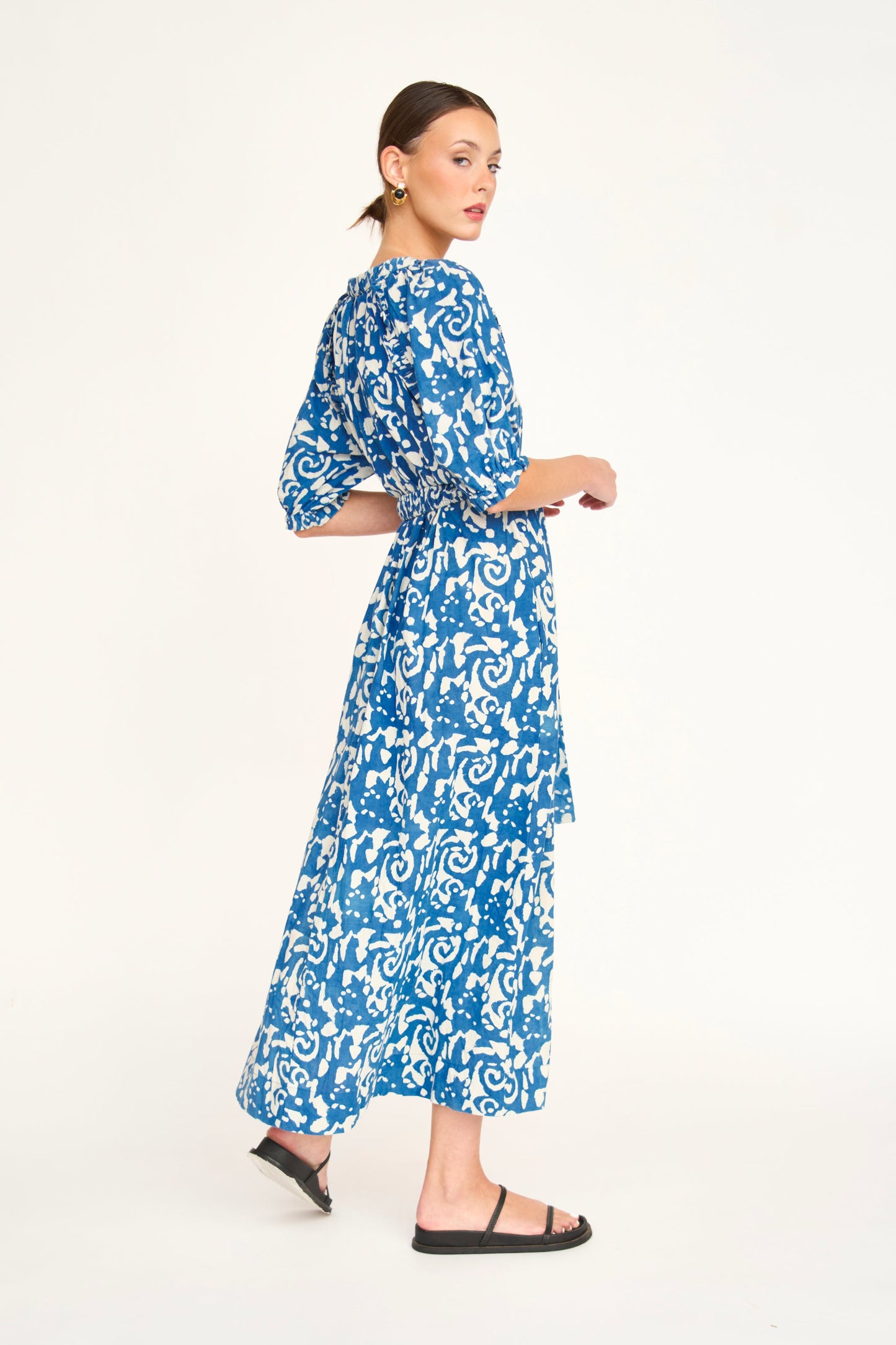 Somerset Dress in Indigo Heka