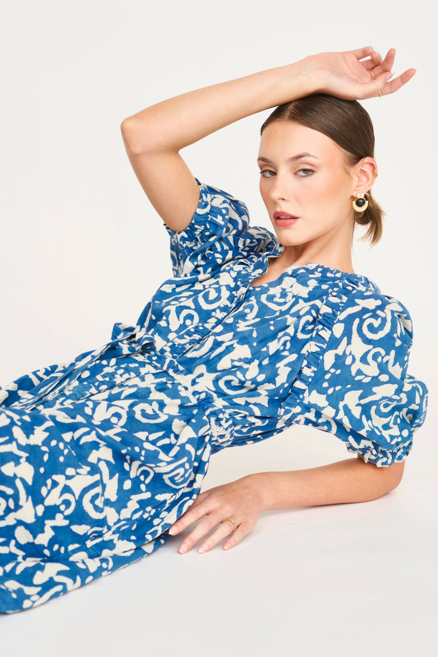 Somerset Dress in Indigo Heka