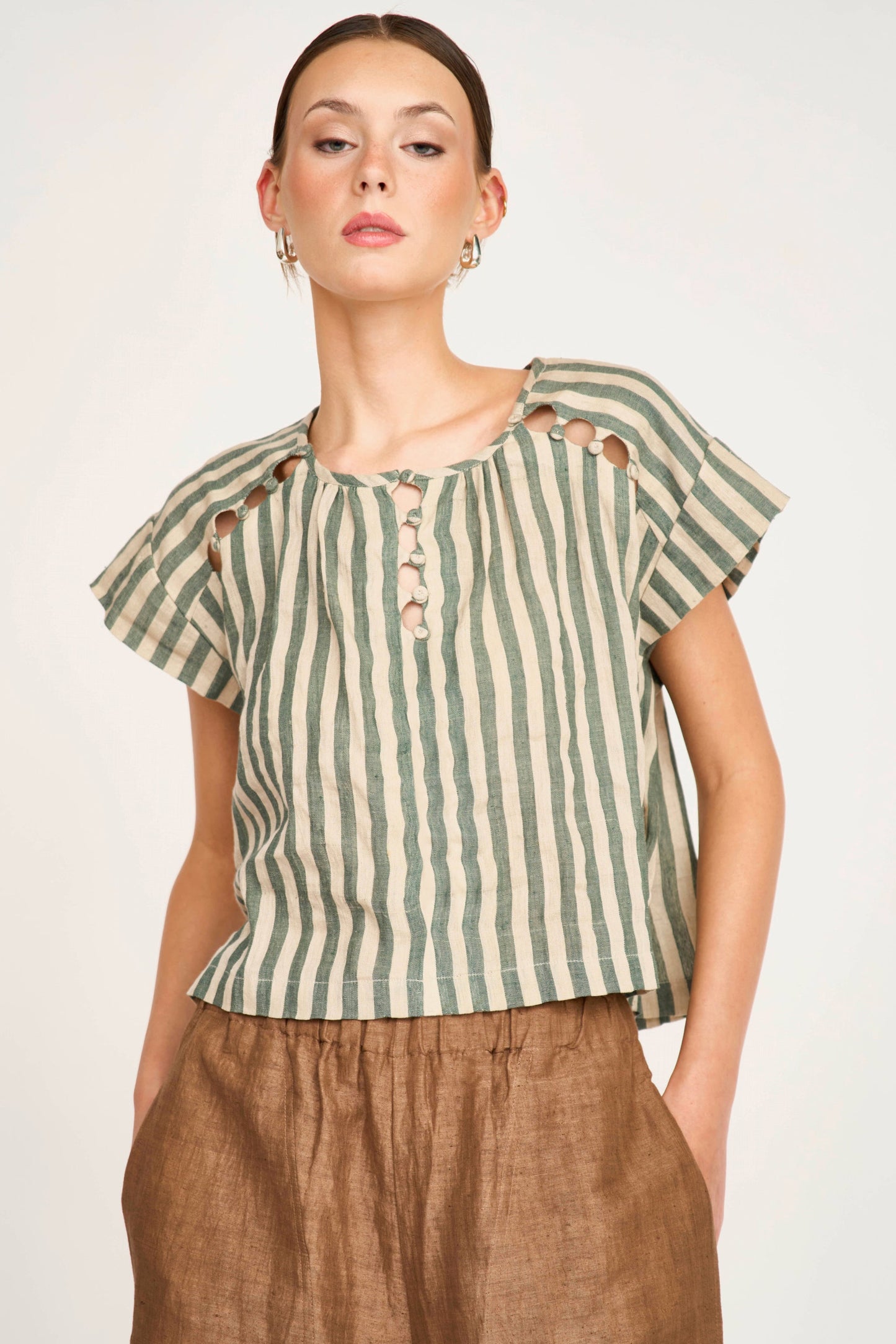 Merida Cutout Top in Safari Stripe