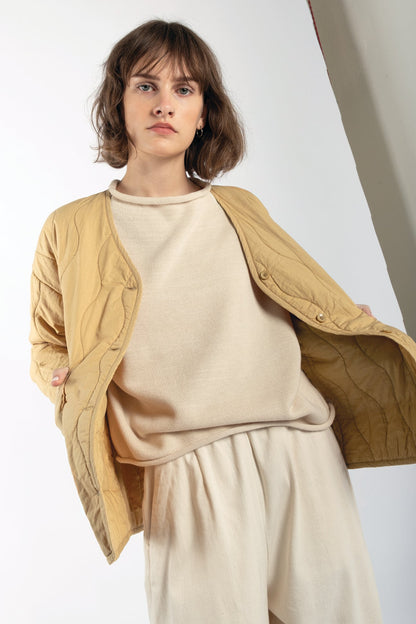 Micaela Greg Honey quilted liner coat
