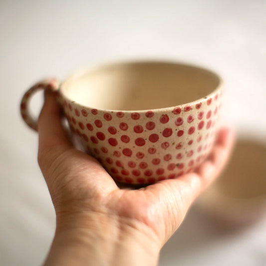 Large Mug - Red Polka Dot
