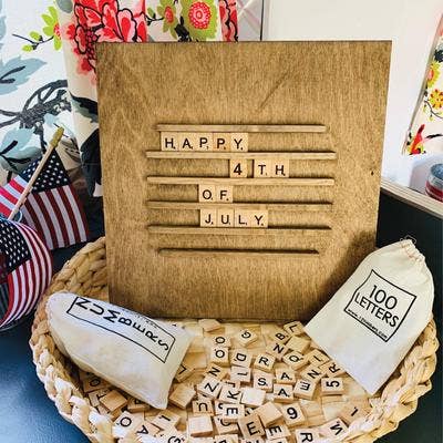 Wooden Stand Up Scrabble Board