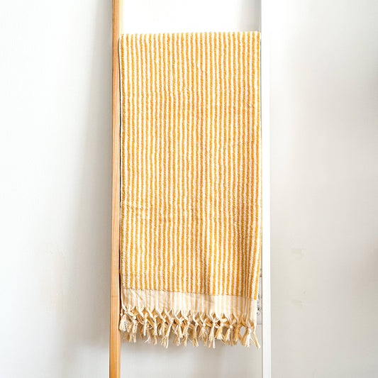Marseille Stripe Body Towel - Mustard