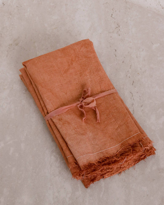 Terracotta Plant Dyed Linen Napkins (Set of 4)