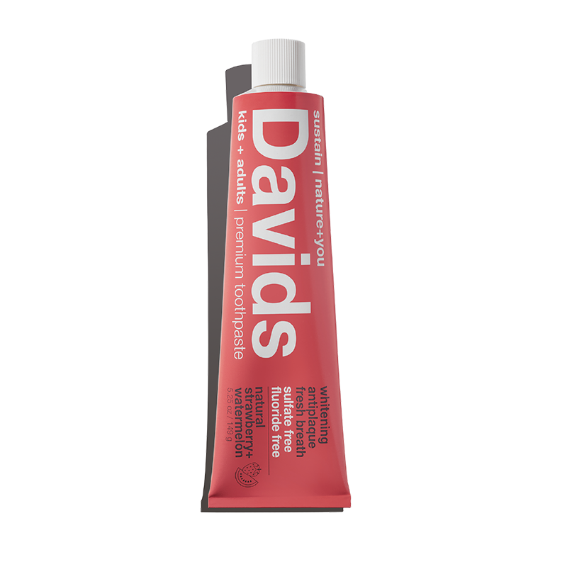 Davids kids + adults premium toothpaste  /  strawberry water