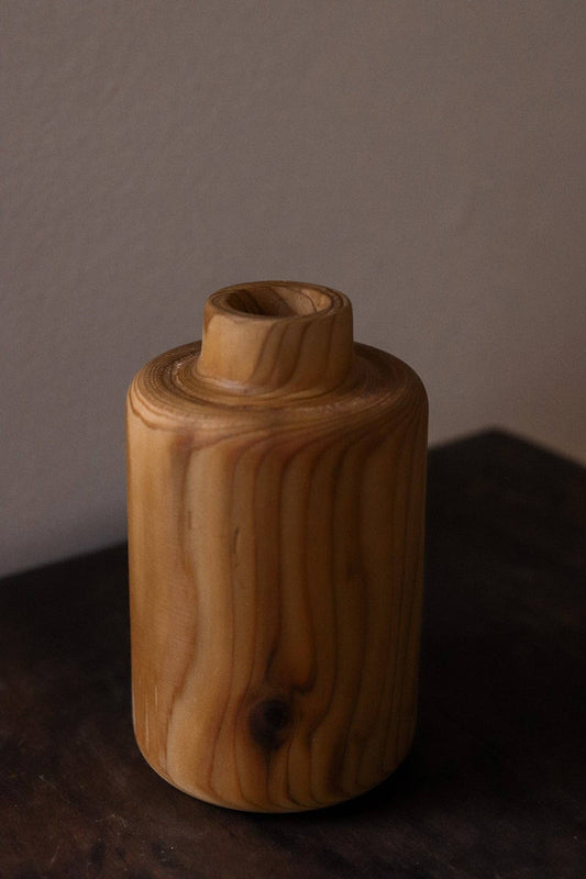 Hand-turned Miniature Dried Flower Vase - Cedar
