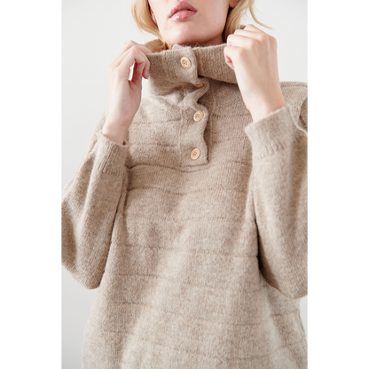 Wol Hide Quilted Anorak Pullover Sweater