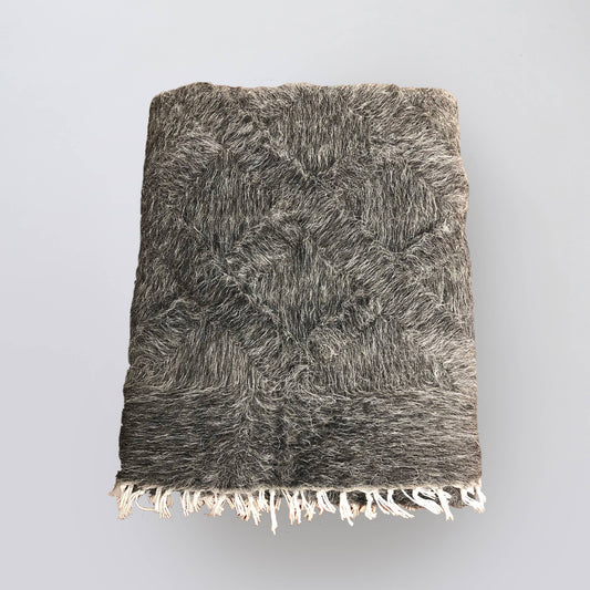 Steel Grey Mohair Rug